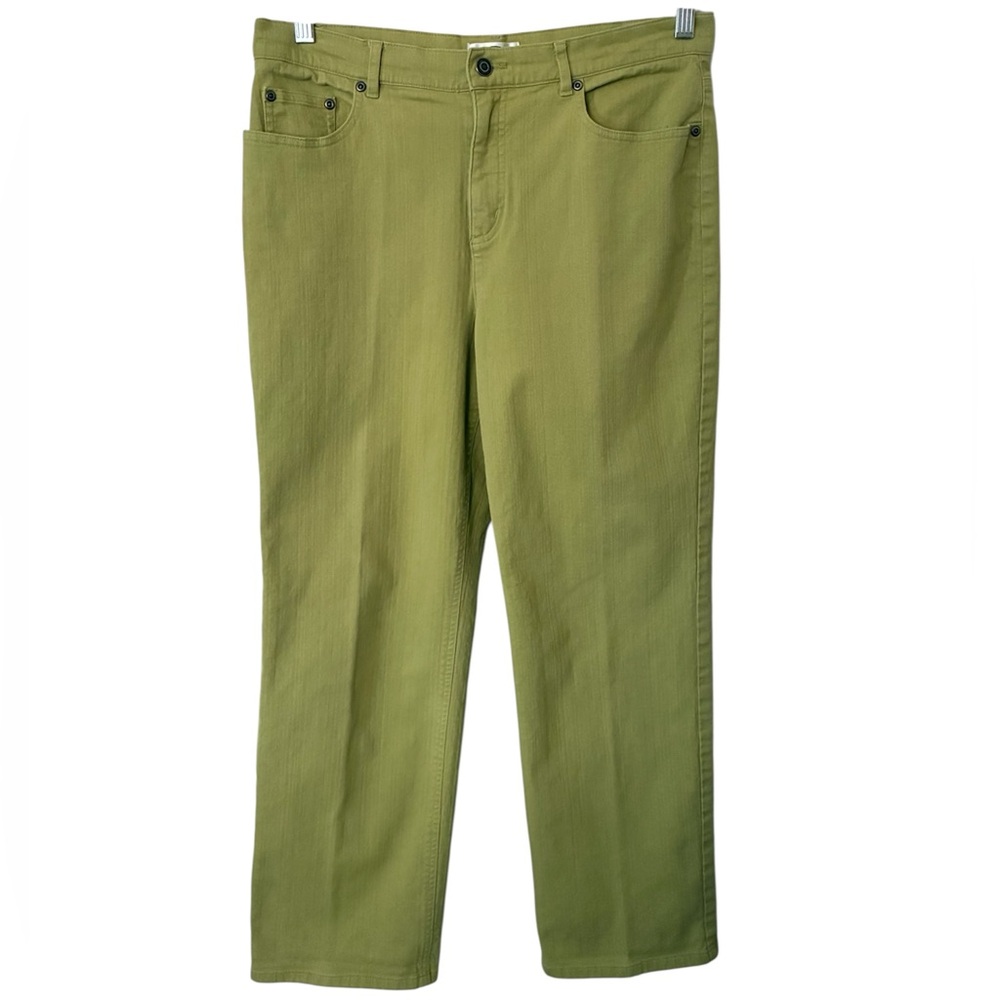 Vintage Talbots Green Stretch Straight Leg Pants Cotton